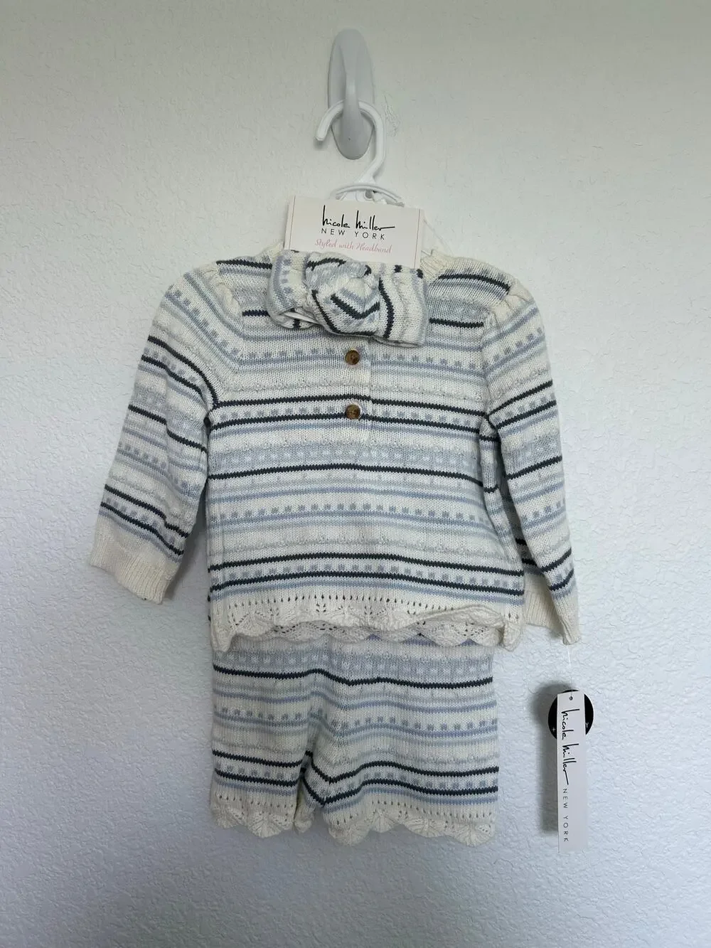 Nicole Miller 3Piece Striped Sweater Lounge Set - 18M